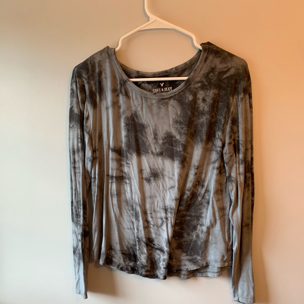 American Eagle Long Sleeve Tie Dye Shirt